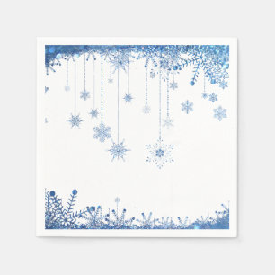 Serviettes Jetables Parties scintillant d'hiver Flammes de neige maria