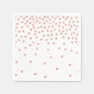 Serviettes Jetables parties scintillant d'or rose girly confetti pois