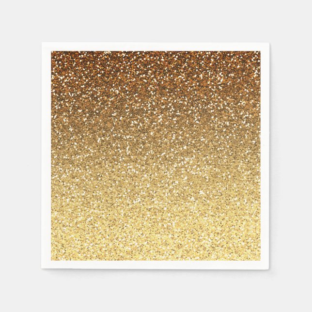Serviettes Jetables Parties scintillant Gold Faux Ombre (Devant)