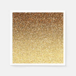 Serviettes Jetables Parties scintillantes Ombre de Faux d'or