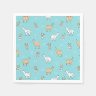 Serviettes Jetables Patters de Cute Alpaca Llama