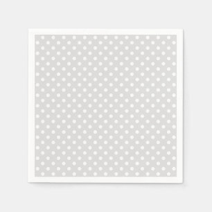Serviettes Jetables Patters Light Gray White Polka