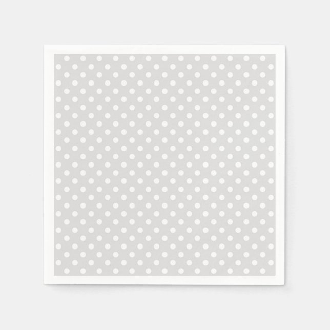 Serviettes Jetables Patters Light Gray White Polka (Devant)