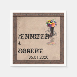 Serviettes Jetables Pays Western Barbed Wire Mariage Napkin