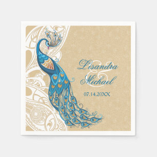 Serviettes Jetables Peacock Lace Elégance 2 Mariages serviettes