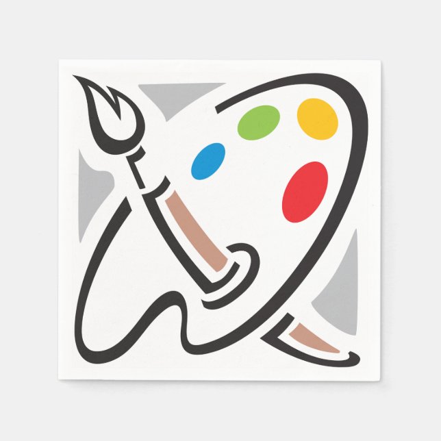 Serviettes Jetables Peintres Palette Papier serviettes (Devant)