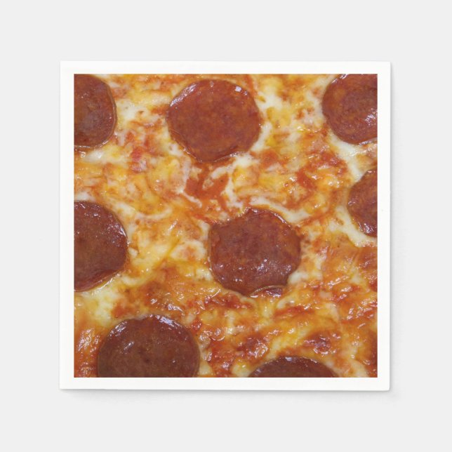 Serviettes Jetables Pepperoni Pizza (Devant)