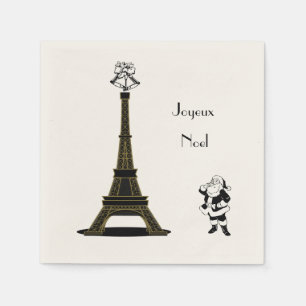 Serviettes Jetables Père Noël Joyeux Noel Paris