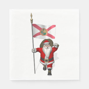 Serviettes Jetables Père Noël patriotique visite la Floride