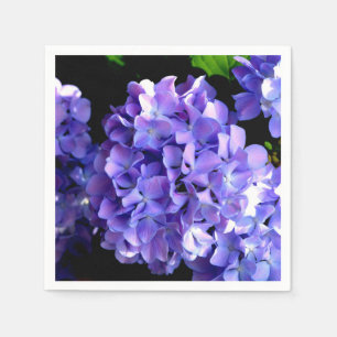 Serviettes Jetables Périwinkel hydrangeas violet bleu fleur floral