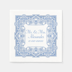 Serviettes Jetables Personnalisation vintage Cornflower Blue Motif