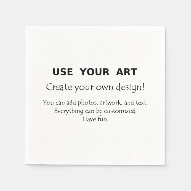 Serviettes Jetables Personnalisé avec votre art ou vos photos, customi (Devant)