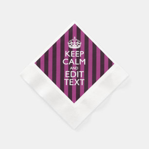 Serviettes Jetables Personnalized KEEP CALM and Your Text on Pink