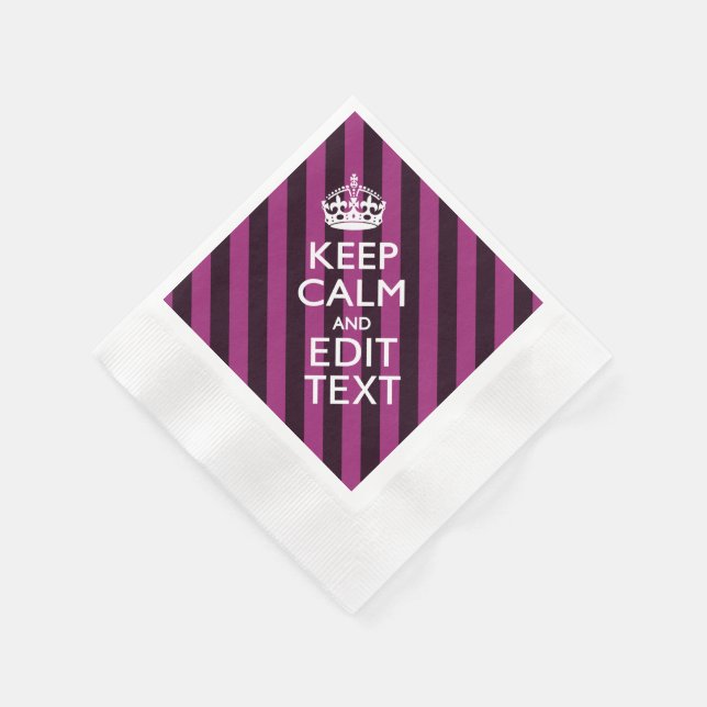 Serviettes Jetables Personnalized KEEP CALM and Your Text on Pink (Coin)