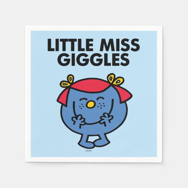 Serviettes Jetables Petite Miss Giggles | Lettres noires (Devant)