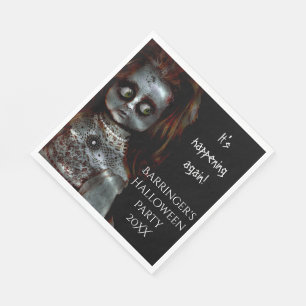 Serviettes Jetables Peur Poupée effrayante Halloween Party Napkin