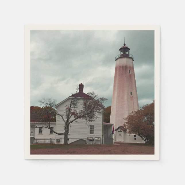 Serviettes Jetables Phare de Sandy Hook (Devant)