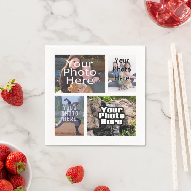 Serviettes Jetables Photo Collage personnalisé Image numérique (En situation)