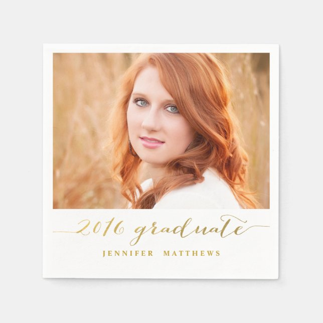 Serviettes Jetables Photo Faux Gold Foil | Serviettes Papier Graduel (Devant)