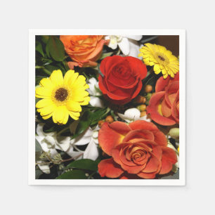 Serviettes Jetables Photographie de bouquet de fleurs coloré