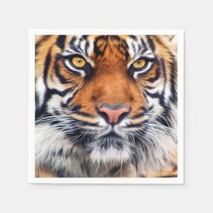 Serviettes Jetables Photographie masculine de peinture de tigre