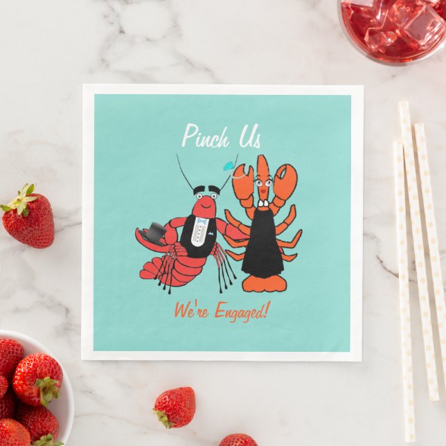 Serviettes Jetables Pince-nous Nous sommes engagés Crawfish Boil Showe (En situation)