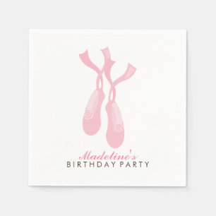 Serviettes Jetables Pink Ballerina Pointe Chaussures Fête d'anniversai