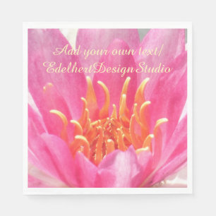 Serviettes Jetables Pink Water Lily Fermer Papier serviettes