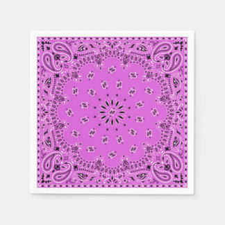 Serviettes Jetables Pique-nique Lilac Orchid Pink Paisley Bandana Scar
