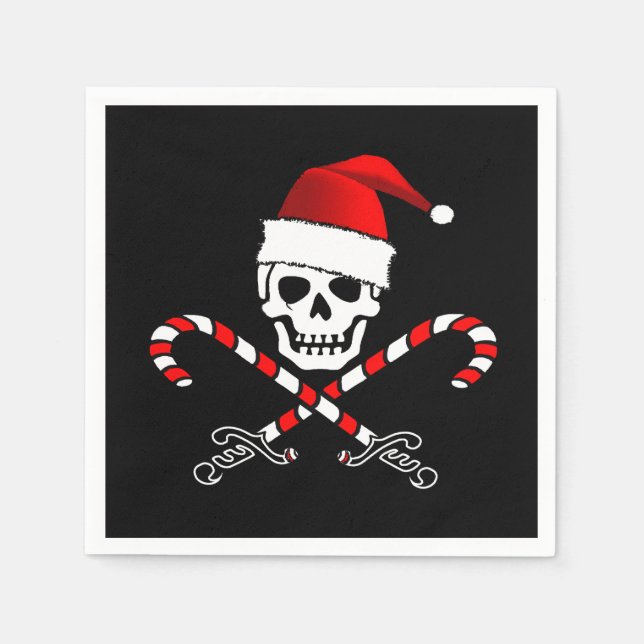 Serviettes Jetables Pirate Christmas Party Papier serviettes (Devant)