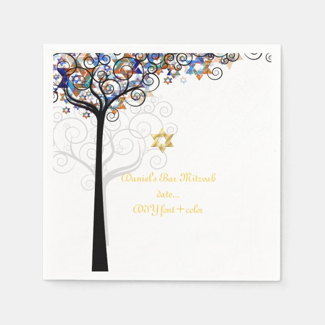 Serviettes Jetables PixDezines arbre de vie/mitzvah (Devant)