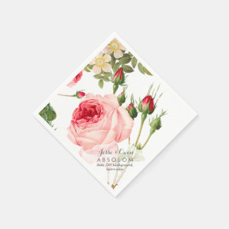 Serviettes Jetables PixDezines Roses Vintages/Art Botanique