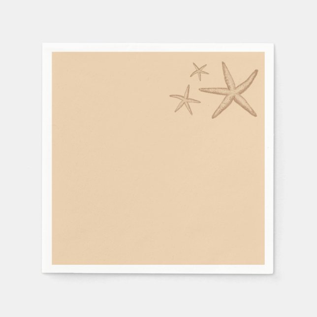 Serviettes Jetables Plage beige Thème Poisson Starfish Papier (Devant)