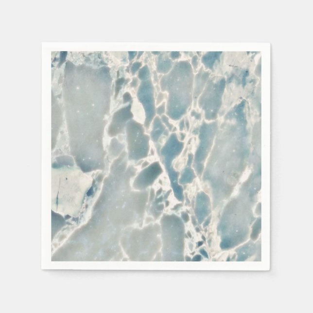 Serviettes Jetables Plage Verre de mer Ocean Blues Turquoise & Aqua Ma (Devant)