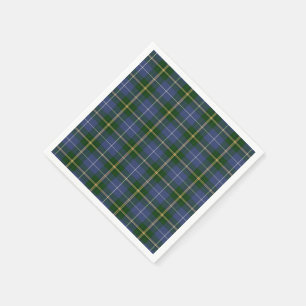 Serviettes Jetables plaid de tartan bleu de la Nouvelle-Écosse de