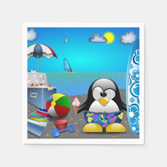 SERVIETTES JETABLES PLAISANCE D'ÉTÉ À LA PLAGE (Devant)