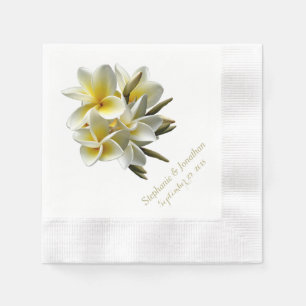 Serviettes Jetables Plumeria Tropicale Plumeria Mariage Réception serv
