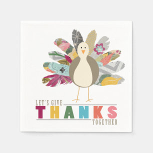 Serviettes Jetables Plumes Ami Thanksgiving Dîner Papier Napkins