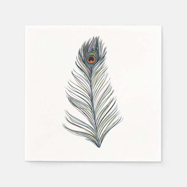 Serviettes Jetables Plumes de paquetage (Devant)