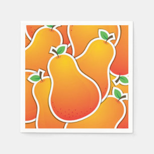 Serviettes Jetables Poire orange funky