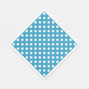 Serviettes Jetables Pois blancs sur Arrière - plan bleu Peacock
