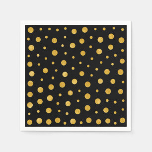 Serviettes Jetables Pois élégant - Black Gold