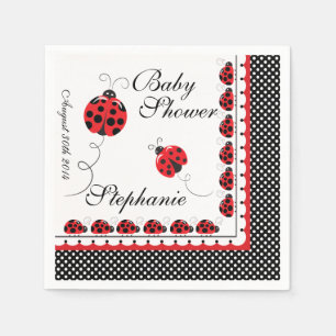 Serviettes Jetables Pois et adorables Ladybugs Papier de la partie ser