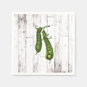 Serviettes Jetables Pois vert Pois Bois blanc Baby shower rustique