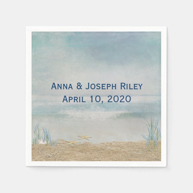 Serviettes Jetables Poisson étoilée et océan (Devant)