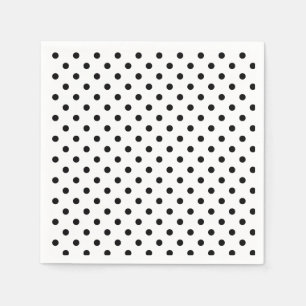 Serviettes Jetables Polka-dots   retro black and white dots