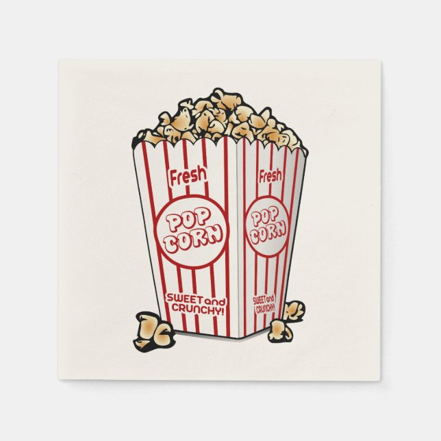 Serviettes Jetables Popcorn frais (Devant)
