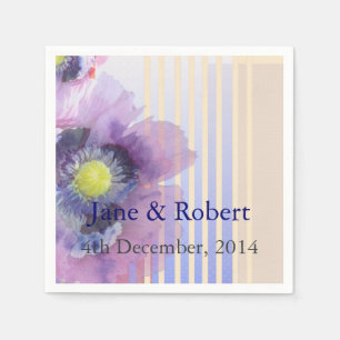 Serviettes Jetables Poppies Dans Mariage Aquarelle