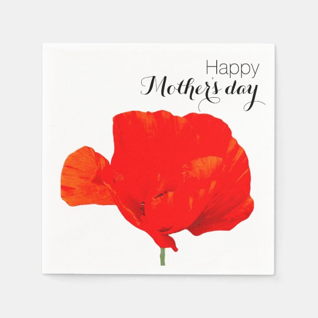 Serviettes Jetables POPPY Collection 06 Papier de la fête des mères se (Devant)