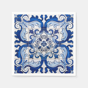 Serviettes Jetables Portugais Azulejo Vintage